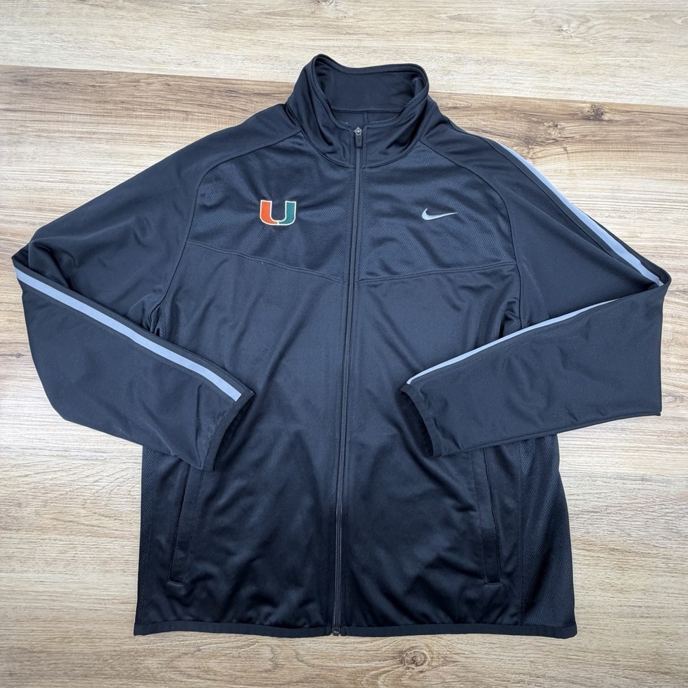 Miami‎ Hurricanes NIKE Full Zip Jacket Team Duck Commander Independence Bowl XL